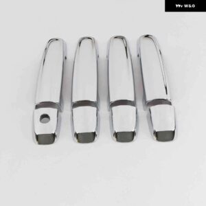 スズキ スイフト 2005-2017 クロームカーボン カー ドアハンドル カバー トリム ステッカー スタイリング アクセサリー - silver 1 keyhole