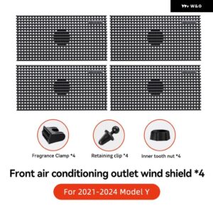 テスラ モデルY /3/ハイランド エアベント アウトレット アンチダイレクトブローイング ACベントバッフルカバー - Model Y 4pc