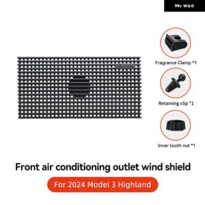 テスラ モデルY /3/ハイランド エアベント アウトレット アンチダイレクトブローイング ACベントバッフルカバー - Model 3 Highland 1pc