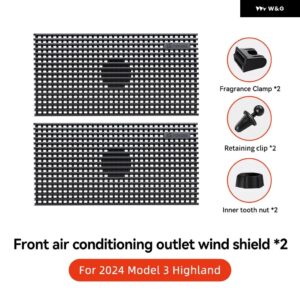 テスラ モデルY /3/ハイランド エアベント アウトレット アンチダイレクトブローイング ACベントバッフルカバー - Model 3 Highland 2pc