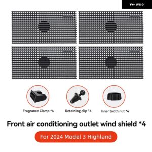 テスラ モデルY /3/ハイランド エアベント アウトレット アンチダイレクトブローイング ACベントバッフルカバー - Model 3 Highland 4pc