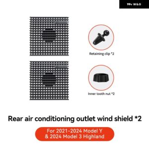 テスラ モデルY /3/ハイランド エアベント アウトレット アンチダイレクトブローイング ACベントバッフルカバー - 2pc