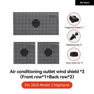 テスラ モデルY /3/ハイランド エアベント アウトレット アンチダイレクトブローイング ACベントバッフルカバー - Model 3 Highland 3pc