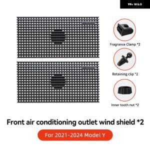 テスラ モデルY /3/ハイランド エアベント アウトレット アンチダイレクトブローイング ACベントバッフルカバー - Model Y 2pc
