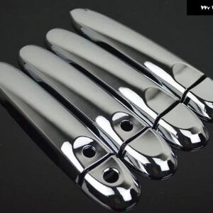 グロスブラッククローム車 ドアハンドル カバー トリム ステッカー 日産 ヴァーサティーダアルメーラルノースカーラ20122019 スタイリング アクセサリー - model 3