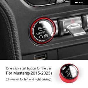 ABS フォード マスタング2015 - 23クリスタルスイッチカー エンジン スタート ボタン イグニッション カバー 交換 - Red Crystal