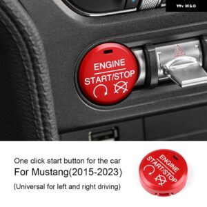 ABS フォード マスタング2015 - 23クリスタルスイッチカー エンジン スタート ボタン イグニッション カバー 交換 - red