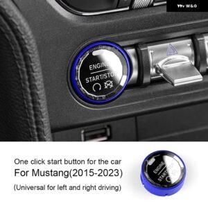 ABS フォード マスタング2015 - 23クリスタルスイッチカー エンジン スタート ボタン イグニッション カバー 交換 - blue