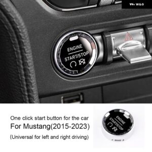 ABS フォード マスタング2015 - 23クリスタルスイッチカー エンジン スタート ボタン イグニッション カバー 交換 - Silver