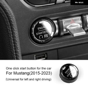 ABS フォード マスタング2015 - 23クリスタルスイッチカー エンジン スタート ボタン イグニッション カバー 交換 - black