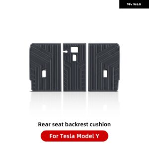 テスラ モデルY モデル3 全ウェザー型 防水 TPEシートカバー フット パッド トランク マット 2021-2023 テスラ カーアクセサリー - MY Seat backrest