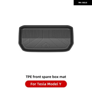 テスラ モデルY モデル3 全ウェザー型 防水 TPEシートカバー フット パッド トランク マット 2021-2023 テスラ カーアクセサリー - MY Front spare mat