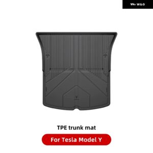 テスラ モデルY モデル3 全ウェザー型 防水 TPEシートカバー フット パッド トランク マット 2021-2023 テスラ カーアクセサリー - MY Trunk mat