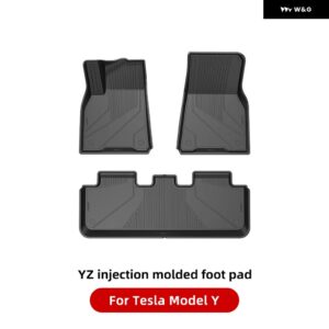 テスラ モデルY モデル3 全ウェザー型 防水 TPEシートカバー フット パッド トランク マット 2021-2023 テスラ カーアクセサリー - MY single layer