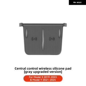 テスラ ハイランド モデル3 Y ジュニパー 2021-2025 シリコン 滑り止め パッド 車載電話ワイヤレス充電 パッド カーアクセサリー - Gray For Model Y 3