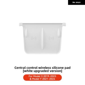 テスラ ハイランド モデル3 Y ジュニパー 2021-2025 シリコン 滑り止め パッド 車載電話ワイヤレス充電 パッド カーアクセサリー - White For Model Y 3