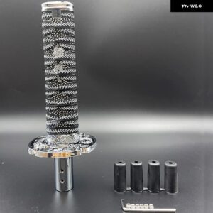 カーアクセサリー 汎用 15CM 20CM カタナ サムライソード シフト ノブ シフター アダプター 付き ギア シフト ノブ ほとんど車 - 15cm black white