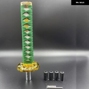 カーアクセサリー 汎用 15CM 20CM カタナ サムライソード シフト ノブ シフター アダプター 付き ギア シフト ノブ ほとんど車 - 20cm green