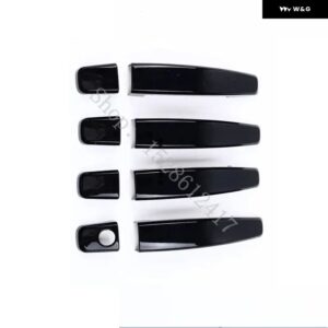 シボレー アベオ LS LI セダン T250 2007 2008 2009 2010 クローム カー ドアハンドル カバー トリム ステッカー カーアクセサリー - Bright Black