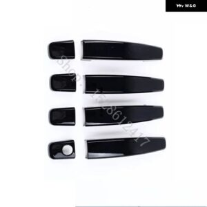 シボレー クルーズ 2008-2013 キャプティバ 2006-2013 カマロ 2010-2015 スパーク 2009-2011 クロームカーボン ドアハンドル カバー トリム - Bright Black