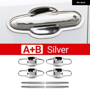 トヨタ RAV4 2019 - 24 RAV 4 XA50 ハイブリッド ステンレス ドアハンドル ボウルカバー トリム アクセサリー - A and B Silver