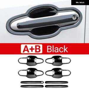 トヨタ RAV4 2019 - 24 RAV 4 XA50 ハイブリッド ステンレス ドアハンドル ボウルカバー トリム アクセサリー - A and B Black