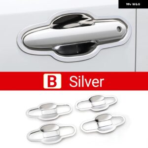 トヨタ RAV4 2019 - 24 RAV 4 XA50 ハイブリッド ステンレス ドアハンドル ボウルカバー トリム アクセサリー - B silver