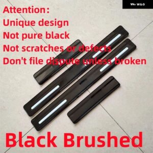 ステンレス ドアシル/ スカッフプレート /ドアシル 4個 フォルクスワーゲン TIGUAN MK2 2010 -2021 - 2010-2016Black Brush