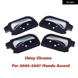 クローム インテリア インナー ドアハンドル ホンダ アコード2003 - 07 CM4 CM5 CM6第7世代72120SDAA02ZC - Front Rear 4PCS