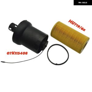 エンジン オイル フィルター ハウジング カバー とオイル フィルター VW 2.5L ジェッタ ビートル ラビット MK5 MK6 2006-2014 07K115408 HU7196X 06D198405 - Set 2PCS