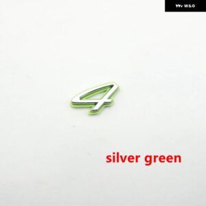 カー スタイリング 4S 4S リア トランク バッジエンブレムナンバーレターロゴ ステッカー - silver green