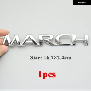 テールゲート 3Dロゴ リア トランク リッド 文字 ワード ネームプレート バッジ デカール ステッカー エンブレム マーチ シリオン シルフィ フロンティア - 1pcs MARCH