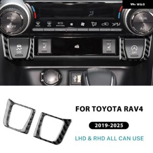 トヨタ RAV4 XA50 2019 - 24 2025 LHD RHD 車用 セントラ ル コントロール AC フレーム トリム リアルソフトカーボン ステッカー - Black Carbon