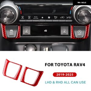 トヨタ RAV4 XA50 2019 - 24 2025 LHD RHD 車用 セントラ ル コントロール AC フレーム トリム リアルソフトカーボン ステッカー - Red carbon