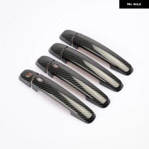 スズキ SX4 2006-2016 クロームカーボン ドアハンドル カバー トリム ステッカー スタイリング アクセサリー - carbon 2 buttons
