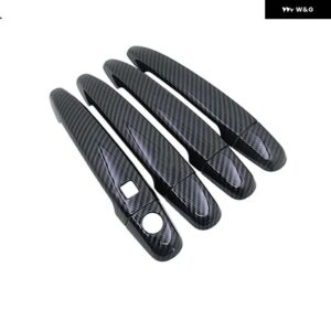 スバル アウトバック 2010 - 14 クロームカーボンカー ドアハンドル カバー ステッカー スタイリング アクセサリー - model 6