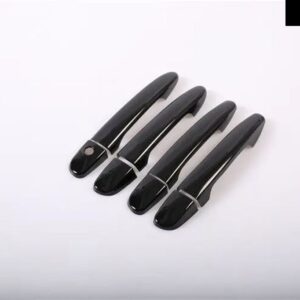 グロスブラッククロームカー ドアハンドル カバー 装飾 トリム マツダ CX-5 CX5 CX 5 2012-2022 スタイリング アクセサリー - black no button