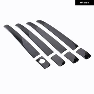 スバル レガシィ スバル アウトバック 2015 - 18 ステンレス ドアハンドル カバー トリム ステッカー アクセサリー - black