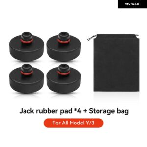 テスラ ALL MODEL 3 Y HIGHLAND 2021-2025 ゴム製リフティングジャッキ パッド アダプター ツール タイヤリペアツール リフティングジャッキ パッド - Storage bag 4pcs