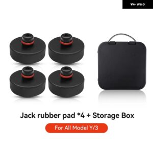 テスラ ALL MODEL 3 Y HIGHLAND 2021-2025 ゴム製リフティングジャッキ パッド アダプター ツール タイヤリペアツール リフティングジャッキ パッド - Storage Box 4pcs
