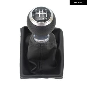 アウディ A4 S4 RS4 B8 8K 2008 - 15 車用 6速ギアスティック シフト ノブ PUレザー ブーツ 付き - black