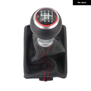 アウディ A4 S4 RS4 B8 8K 2008 - 15 車用 6速ギアスティック シフト ノブ PUレザー ブーツ 付き - red