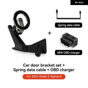 テスラ ドアハンドル マグネット式車載スマホ ホルダー モデル3 Y ハイランドジュニパー 360度回転式メタル マウント 全機種対応 - M3 Highland charger