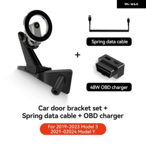 テスラ ドアハンドル マグネット式車載スマホ ホルダー モデル3 Y ハイランドジュニパー 360度回転式メタル マウント 全機種対応 - MY 2021-2024 charger