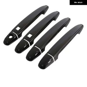 トヨタ プレミオ アリオン T260 2008~2019 光沢ブラック カーボン クローム ドアハンドル カバー カー スタイリング アクセサリー ステッカー - black 2 buttons