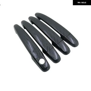 スバル レガシィ BM BR 2010~2014 カーボン クローム ドアハンドル カバー カー スタイリング アクセサリー ステッカー - black no button