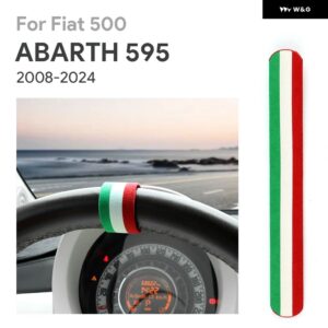 イタリアプレミアムスエード LE TRICOLORE 車用 ステアリングホイール リング 装飾 フィアット 500 アバルト 595 595C 695 2008-2020 - 24 - il Tricolore