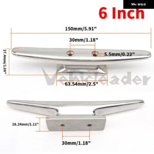 6/8/10インチ ボートアクセサリー 係留クリート 屋外 ボート 船舶 ステンレス ヨット ドックデッキ マリンボラード - 6　Inch