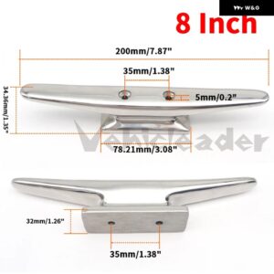 6/8/10インチ ボートアクセサリー 係留クリート 屋外 ボート 船舶 ステンレス ヨット ドックデッキ マリンボラード - 8　Inch