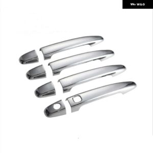 カーボン クローム ハンドルカバー トリム トヨタ カムリ XV40 2007 - 11 カーアクセサリー ステッカー オート スタイリング - silver 1 button